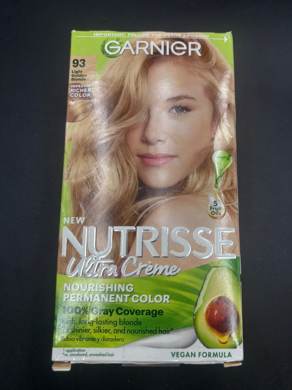 Garnier Nutrisse 93 Light Golden Blonde Permanent Hair Dye Cream Vegan